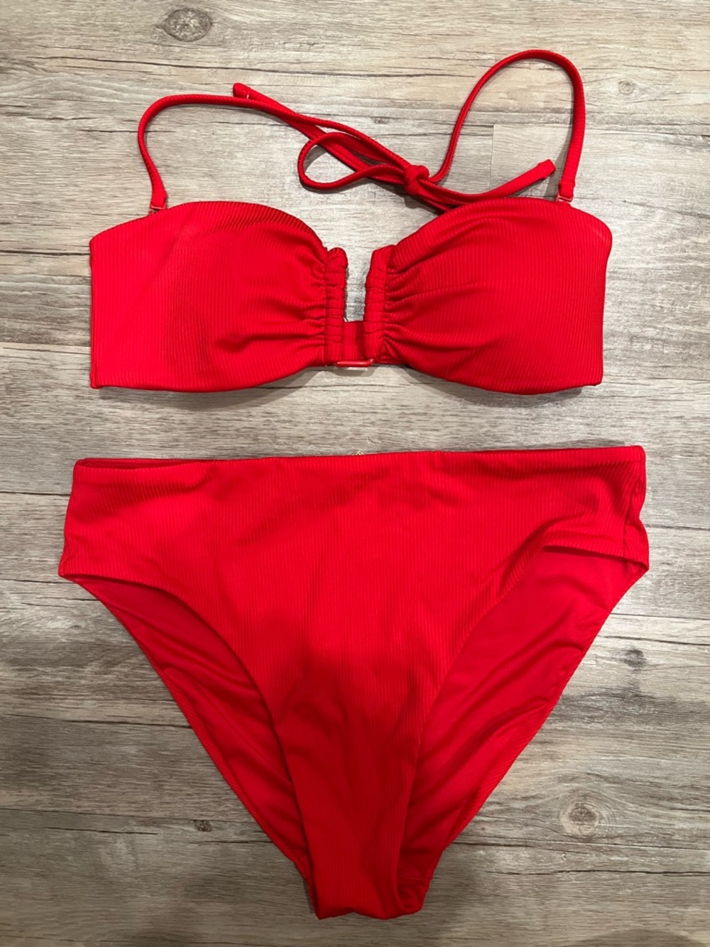 Red Victoria's Secret high waist bikini set